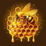 卡通蜜蜂蜂窝蜂蜜图片