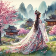 古风古韵古典美女中国风插画设计图片