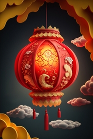 中国风格新年花灯摄影图片