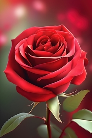 妖娆红色大朵玫瑰花图片