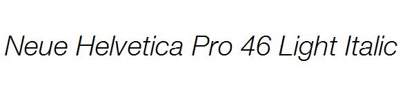 Neue Helvetica Pro 46 Light Italic