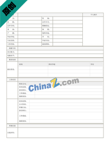 工商管理应聘简历表格