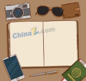 创意打开的记事本矢量图