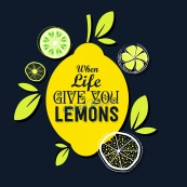 创意柠檬隽语海报设计矢量