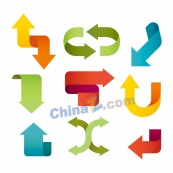 彩色动感箭头设计矢量素材