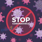阻止新型冠状病毒海报矢量图