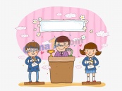 毕业典礼卡通可爱插画