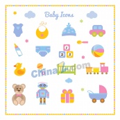 婴儿用品和玩具矢量图标