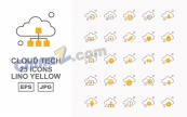 云技术矢量橙黄色图标