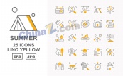 夏日度假元素图标矢量