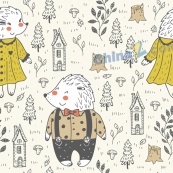 刺猬卡通手绘插画壁纸
