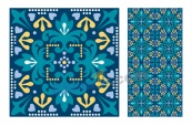蓝色复古传统花纹素材
