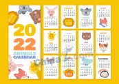 2022矢量卡通日历模板