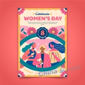 三八妇女节复古海报设计