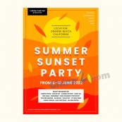 夏日派对亮色系海报设计