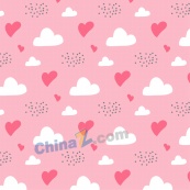 可爱云朵爱情元素背景