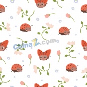可爱的瓢虫图案矢量图