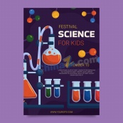 手绘科学海报模板