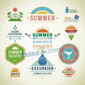 夏日标签LOGO矢量元素