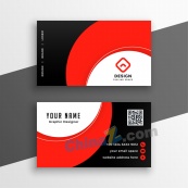 红黑撞色名片矢量下载