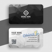 黑白个性名片模板设计矢量