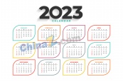 2023简约日历模板设计矢量