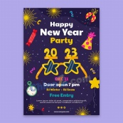 2023新年派对矢量海报