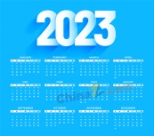 2023蓝色日历矢量图