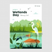 世界动植物湿地日矢量海报