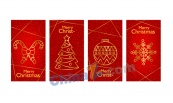 圣诞节快乐红色卡片模板
