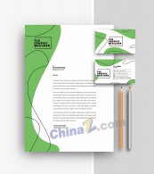 绿色拼接信纸模板矢量素材