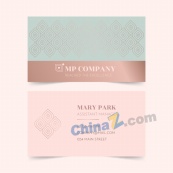 淡雅现代名片模板矢量素材