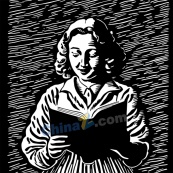 看书的女人矢量插画素材