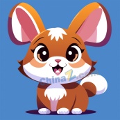 可爱兔子矢量插画素材