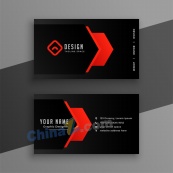 红色撞色个性名片模板设计