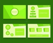 绿色简洁四页PPT设计矢量模板