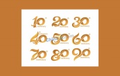 现代周年纪念数字设计元素矢量