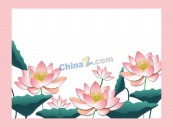 典雅荷花元素矢量素材