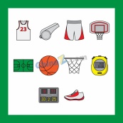 篮球运动篮球比赛用具矢量素材