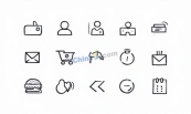 线稿风格商务办公矢量图标合集
