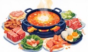 冬季美食火锅宴插画矢量素材