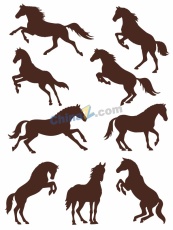 2026马年奔跑骏马剪影矢量素材
