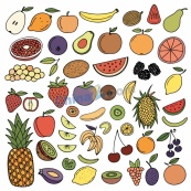扁平卡通水果手绘合集矢量素材