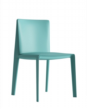 蓝色单人餐椅3D模型