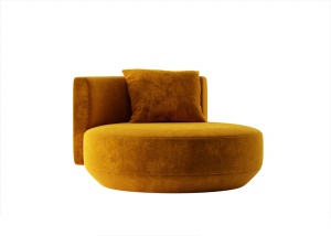 姜黄色单人时尚沙发模型
