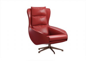 红色皮质办公椅3D模型