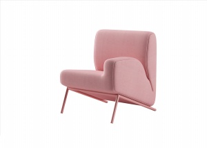 粉色公主风单人椅模型