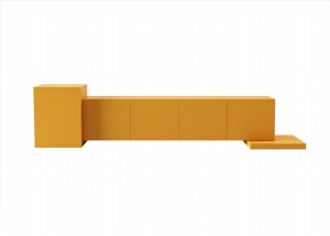 橙黄色边柜模型效果图