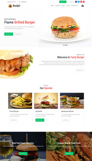 高热量快餐食品网站HTML5模板
