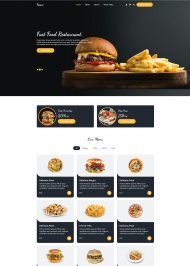 汉堡快餐店美食宣传网站模板